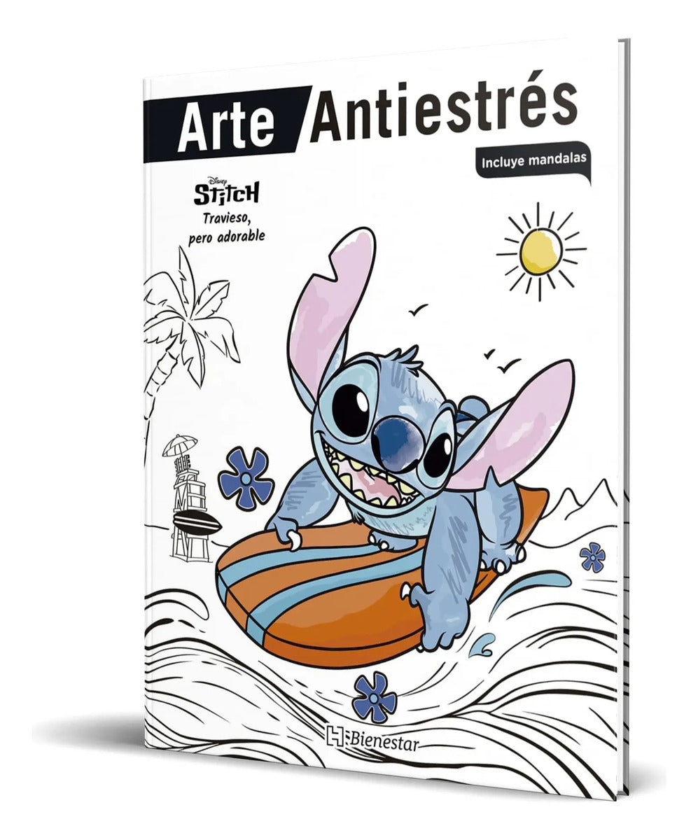 Portada de Libro Para Colorear [ Stitch, Desastroso Pero Adorable ]