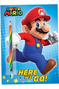 Portada de Super Mario: Here We Go! - (libro En Inglés) Libro Actividades Y Colorear Con Lapiz