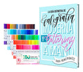 Portada de 100 Plumones Doble Punta Pincel Lettering Caligrafia + Libro