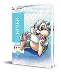 Portada de Libro Colorea Y Descubre [ Invierno ] 100 Ilustraciones