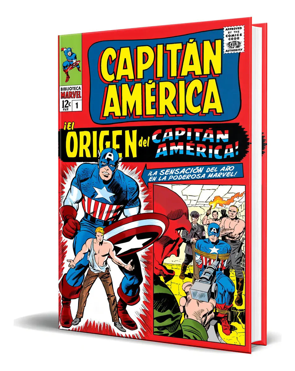 Portada de Libro Capitán América Vol.1 [ Stan Lee ] Original: El Origen Del Capitán América, De Stan Lee. Biblioteca Marvel,…