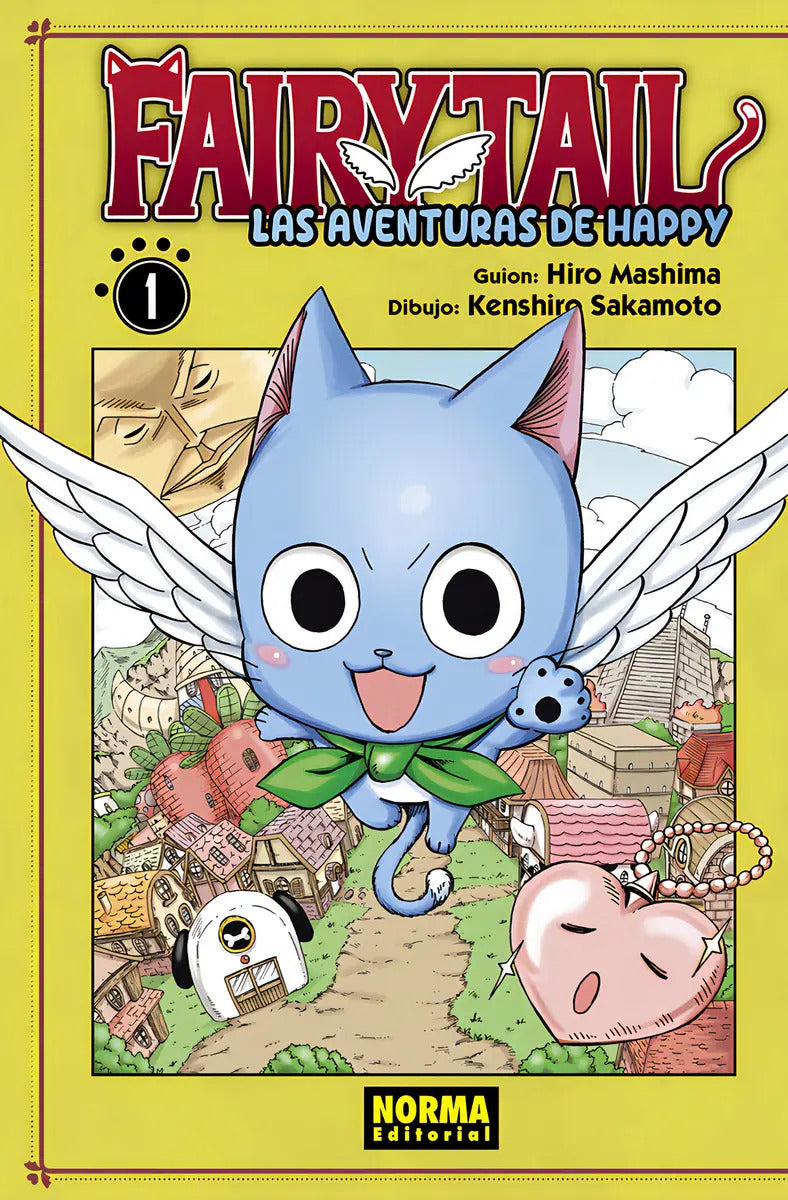 Portada de Fairy Tail Las Aventuras De Happy 01, De Mashima, Hiro. Editorial Norma Editorial, S.a. En Español