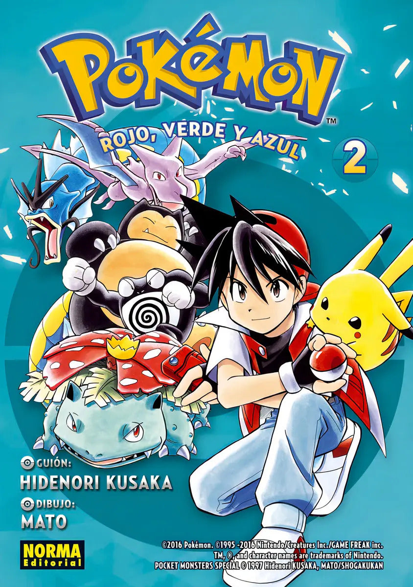 Portada de Pokemon 02. Rojo, Verde Y Azul 02 (nuevo Pvp): Rojo, Verde Y Azul, De Kusaka, Hidenori., Vol. 2. Editorial Norma…