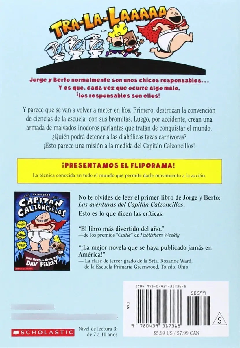 Portada de El Capitan Calzoncillos Y El Ataque De Los Inodoros Parlante