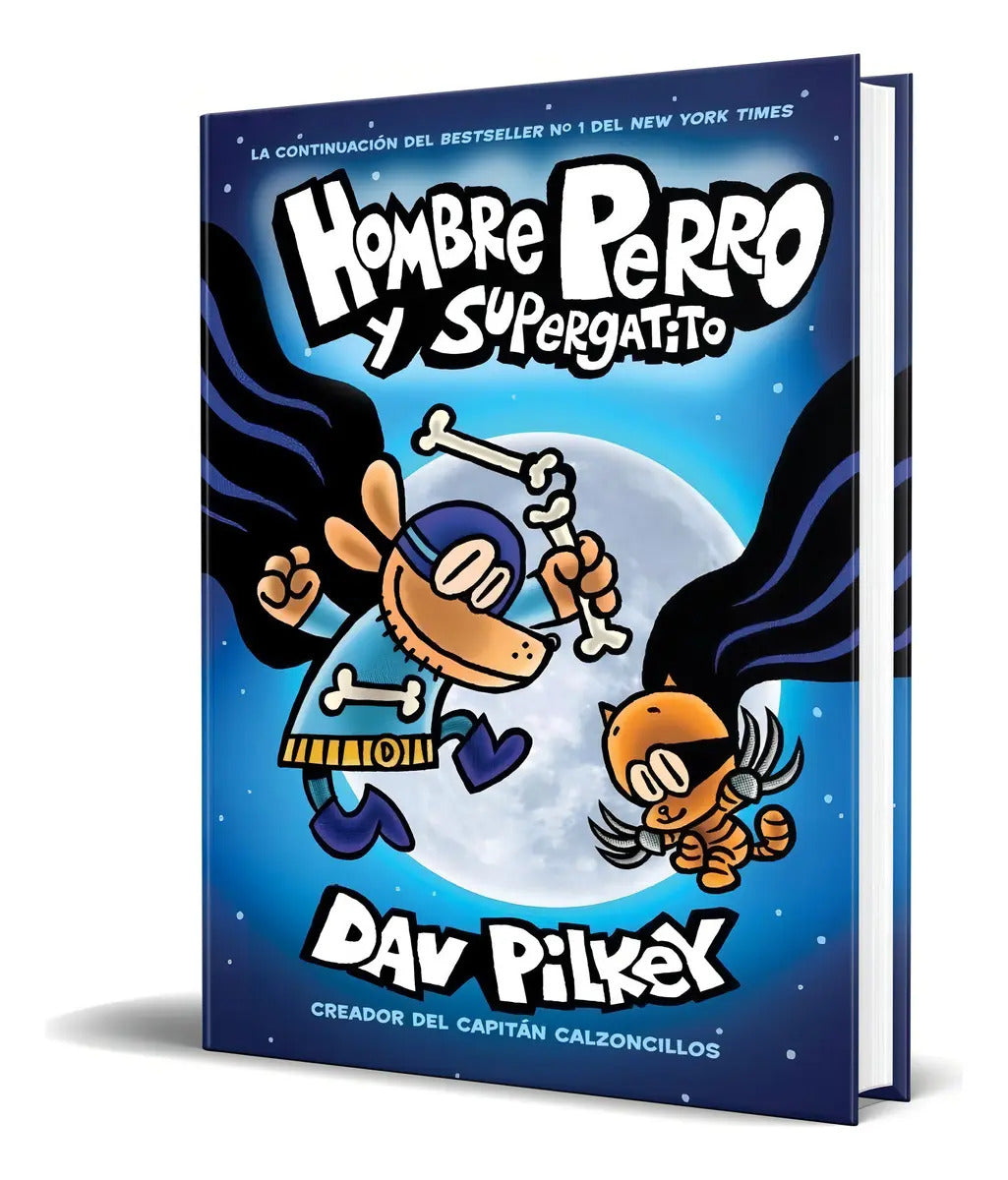 Portada de Libro Para Niños Hombre Perro Y Supergatito [ Pasta Dura ]