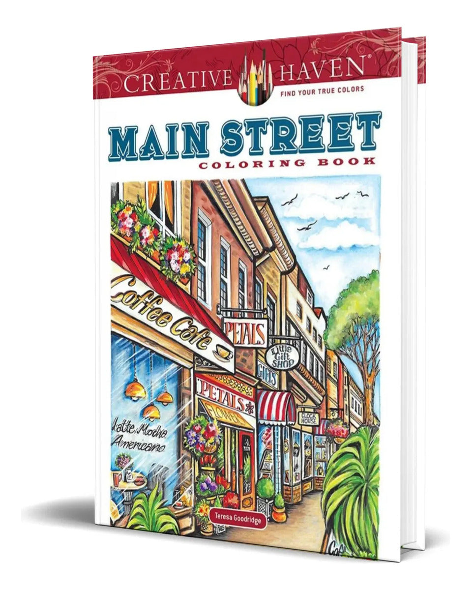 Portada de Libro Creative Haven Main Street Coloring Book Original