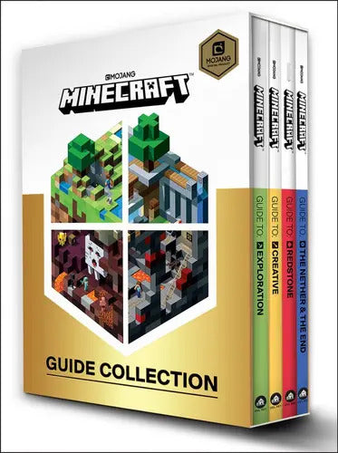 Portada de Minecraft: Guide Collection 4-book Boxed Set: Exploration; Creative; Redstone; The Nether & The End, De Mojang Ab…