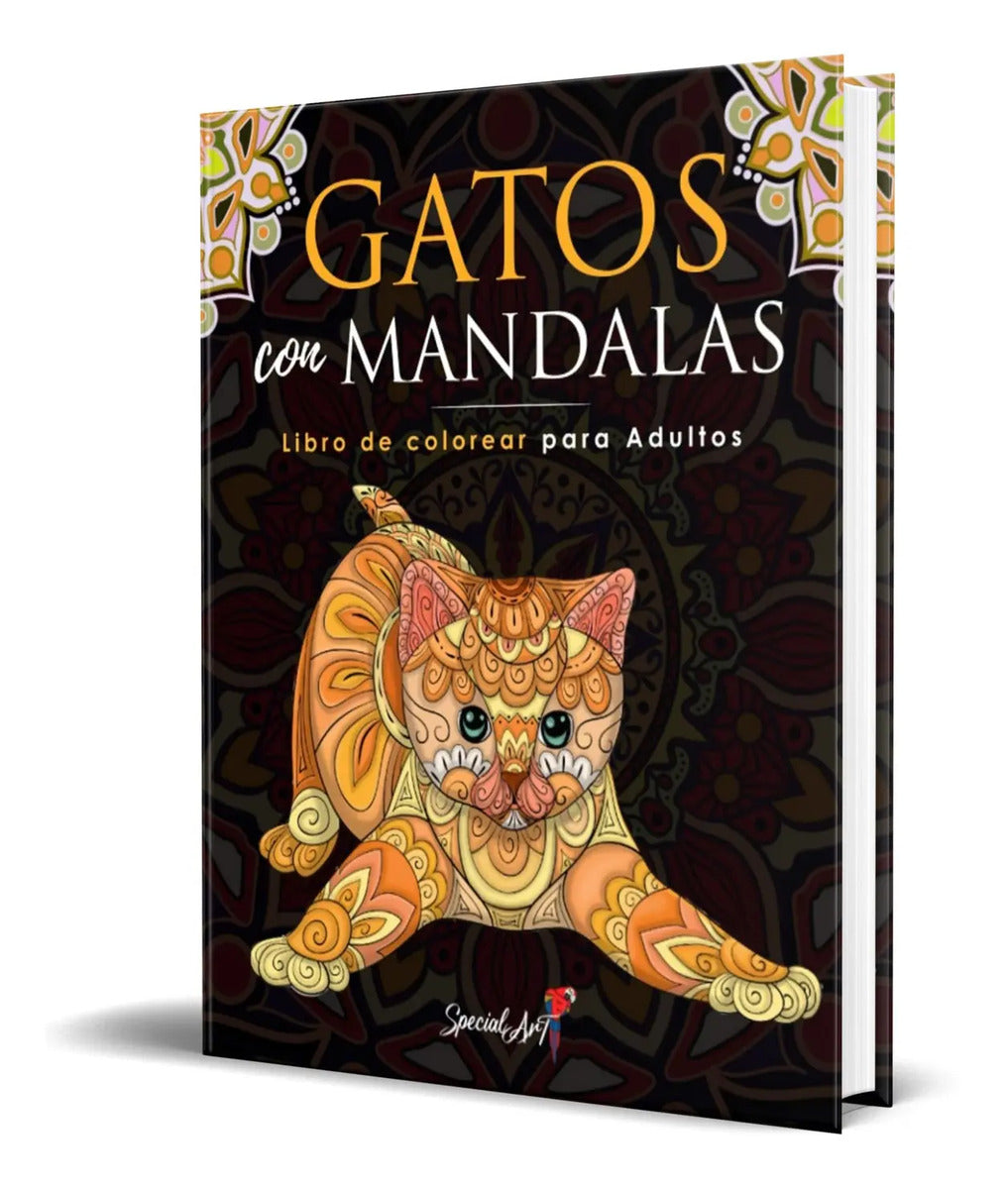 Portada de Libro Para Colorear Mandalas [ Gatos ] Antiestrés
