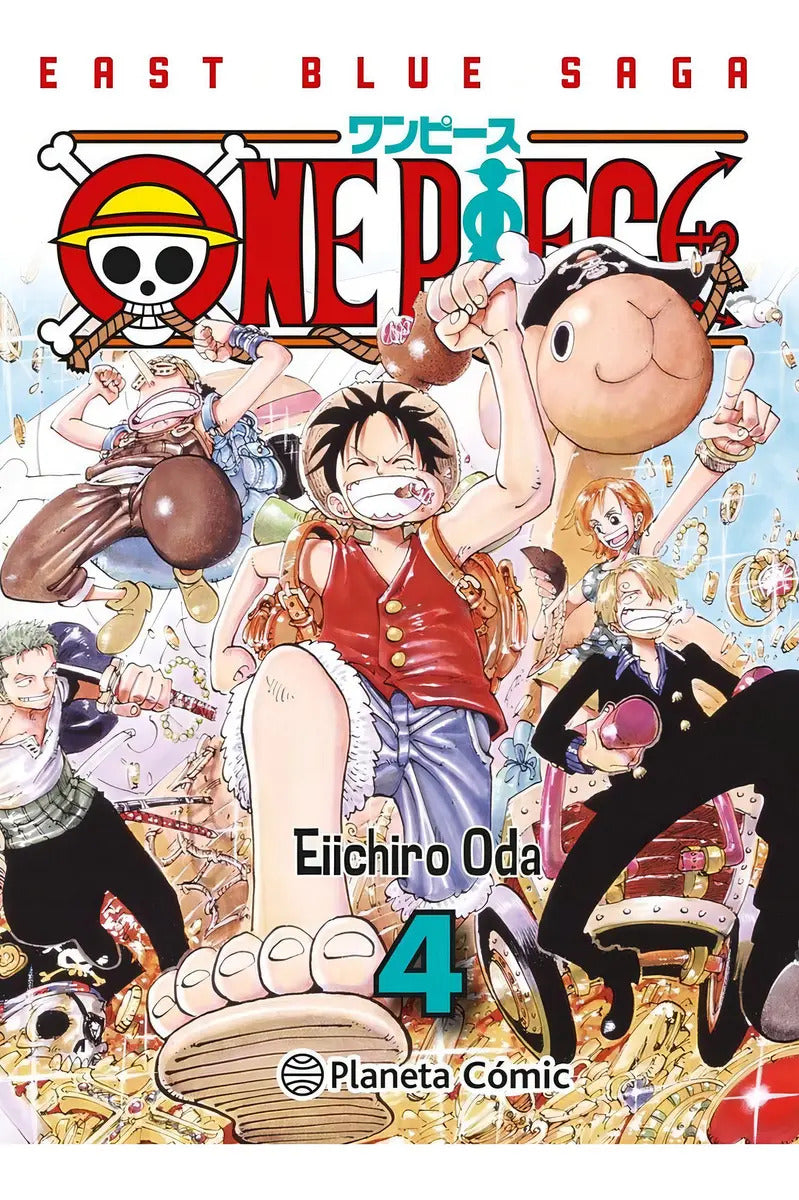 Portada de One Piece Nº 04 (3 En 1), De Oda, Eiichiro., Vol. 1. Editorial Planeta Comics, Tapa Blanda, Edición 1 En Castella…