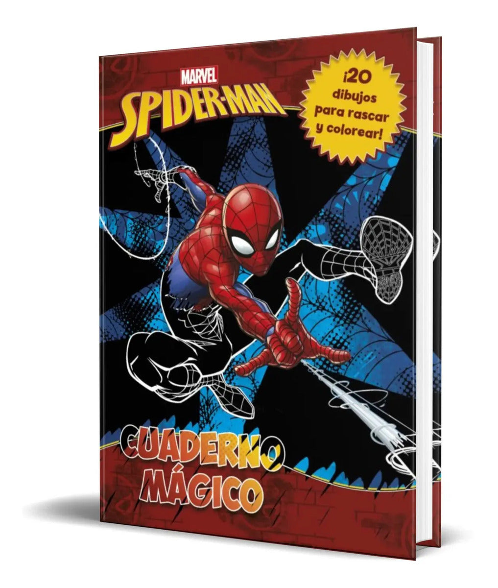 Portada de Libro Spider Man Cuaderno Magico [ Rascar Y Colorear ]