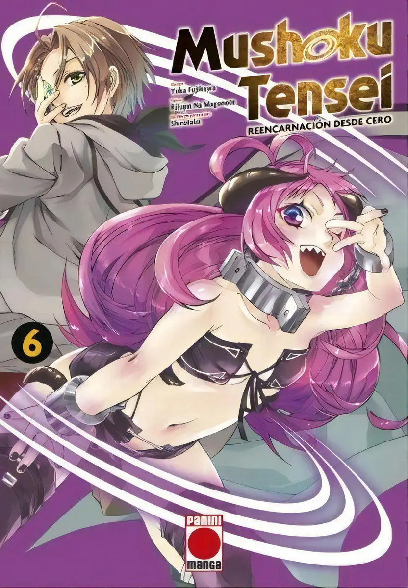 Portada de Mushoku Tensei 06: Reencarnación Desde Cero, De Yuka Fujikawa., Vol. 6. Editorial Panini Comics, Tapa Blanda En E…