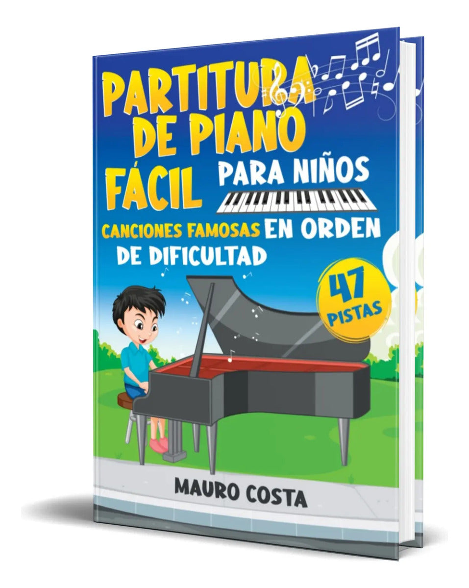 Portada de Libro Partitura De Piano Fácil Para Niños [ Original ]