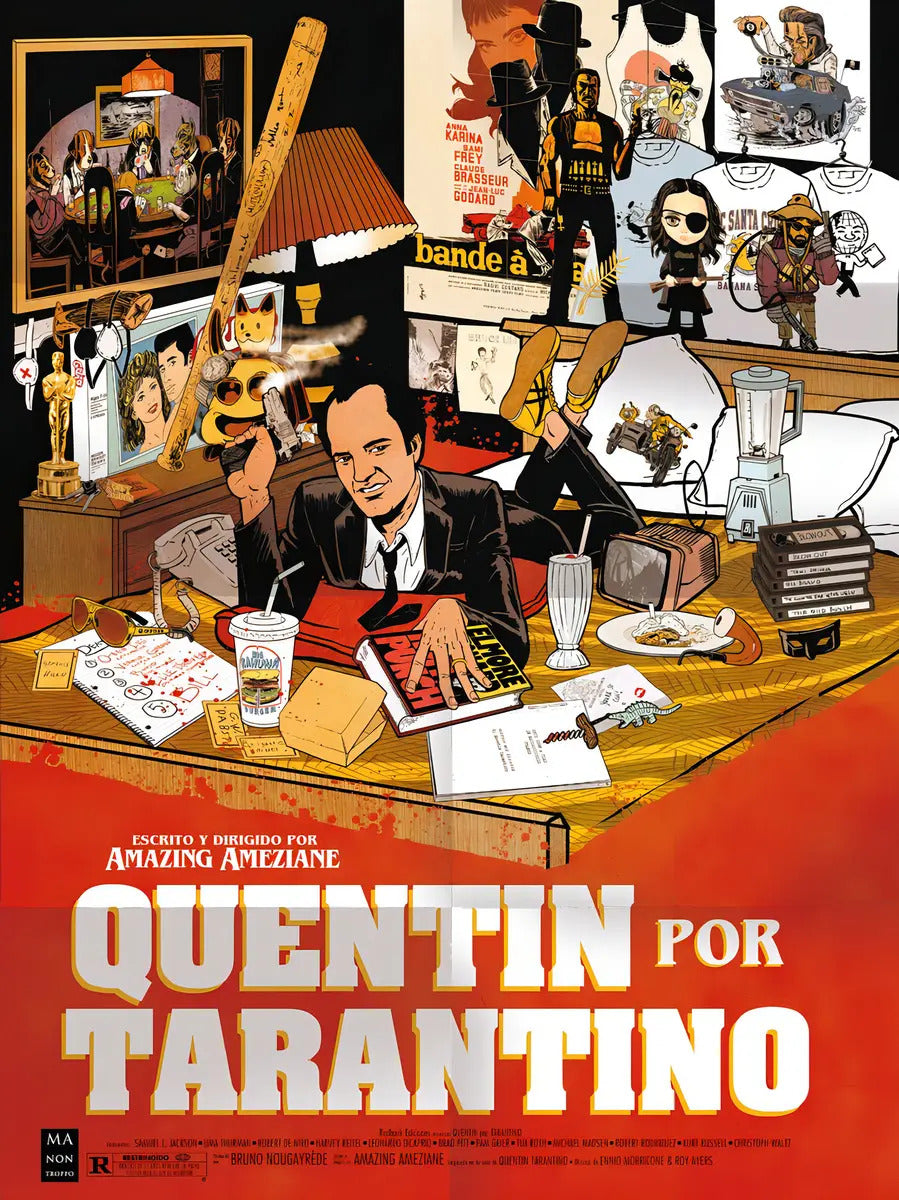 Portada de Quentin Por Tarantino: La Novela Gráfica Inspirada En La Vida De Quentin Tarantino, De Amazing Ameziane. Editoria…