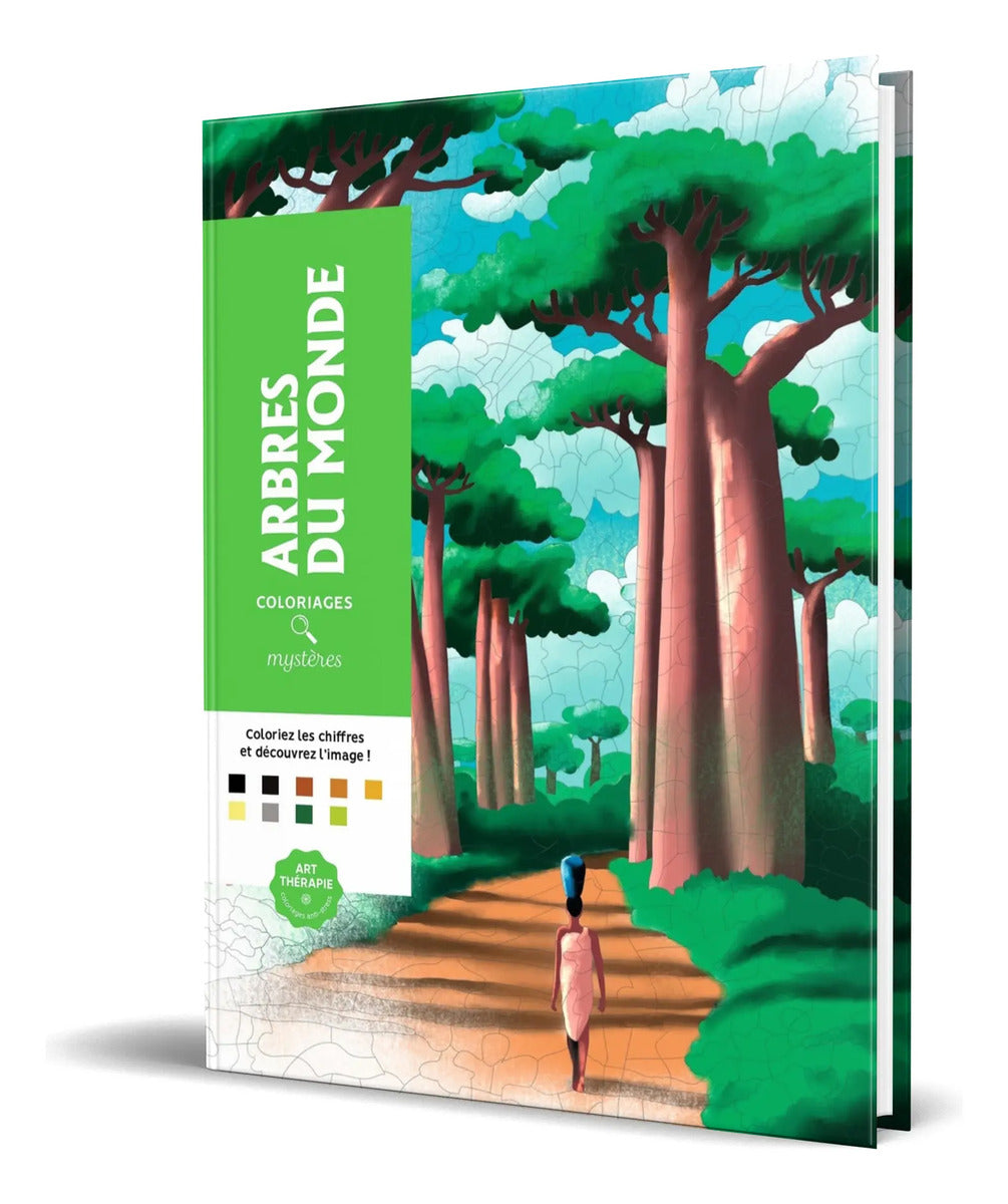 Portada de Libro Colorea Y Descubre El Misterio [ Árboles Del Mundo ]
