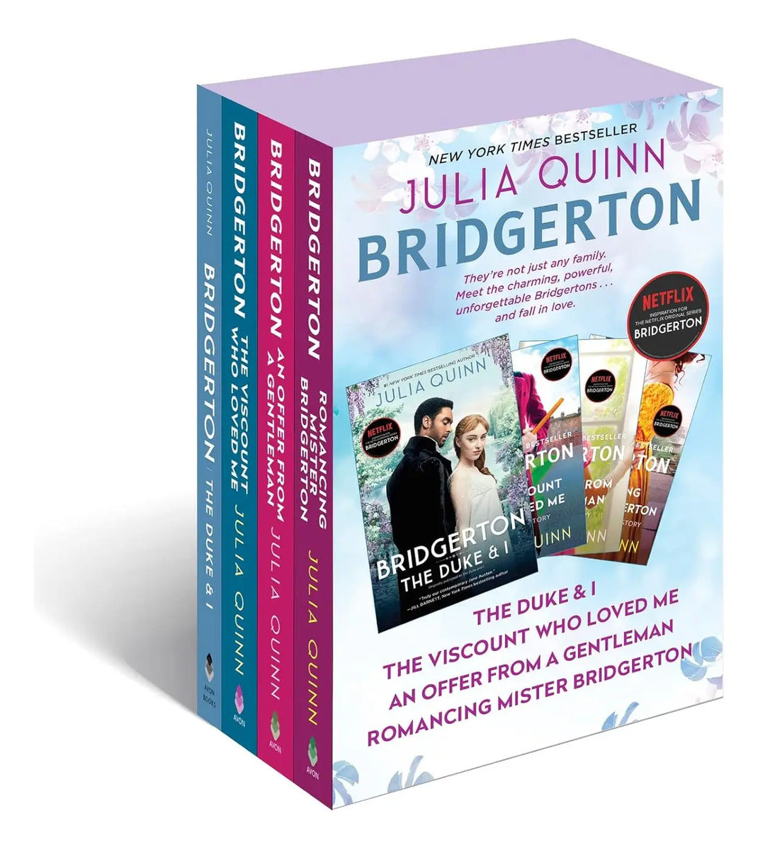 Portada de Estuche + 4 Libros Bridgerton [ Vol. 1-4 ] Inglés Original