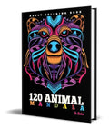 Portada de Libro Para Colorear [ 120 Animales ] Mandalas Original
