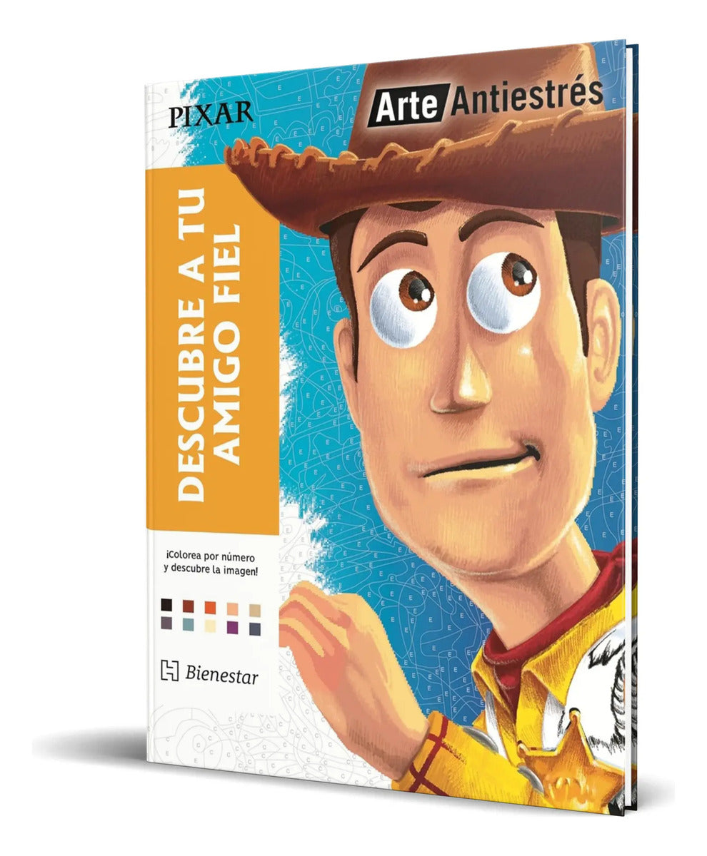 Portada de Colorea Y Descubre [ Woody Toy Story ] Arte Antiestrés