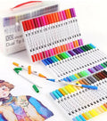 Portada de 100 Plumones Doble Punta Pincel Para Lettering Y Caligrafia