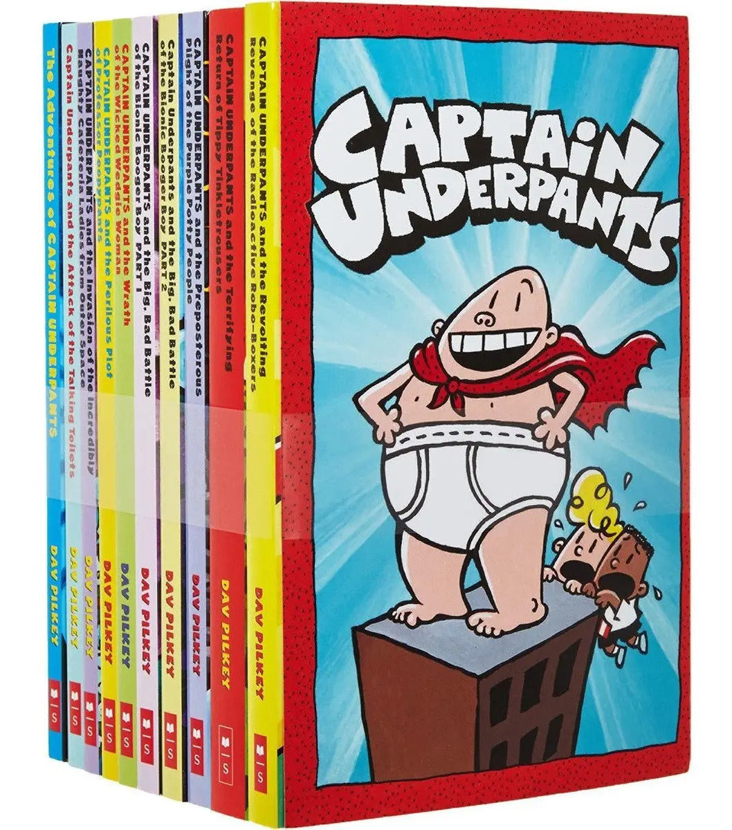 Portada de 10 Books Set The Captain Underpants - Dav Pilkey [ Inglés ]