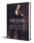 Portada de Great Romantic Violin Concertos, De Ludwig Van Beethoven. Editorial Dover Publications, Tapa Blanda En Inglés, 19…