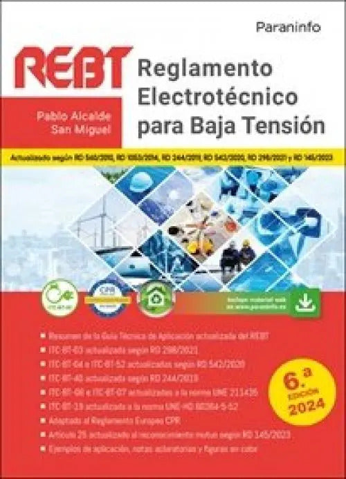Portada de Reglamento Electrotecnico Para Baja Tension 6ª Edicion 20, De Alcalde San Miguel, Pablo., Vol. 1. Editorial Edici…