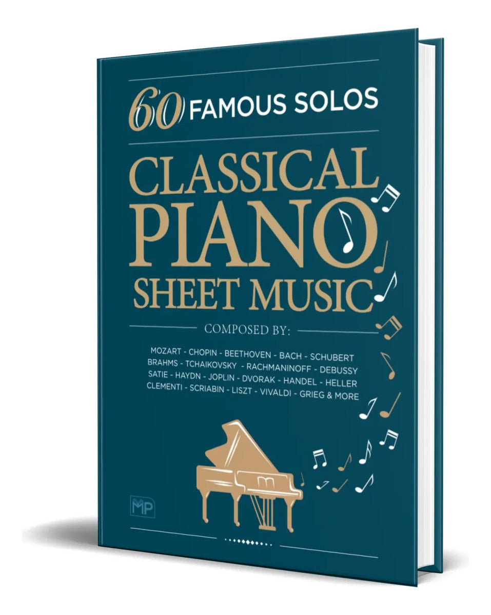 Portada de Libro Classical Piano Sheet Music 60 Famous Solos Original