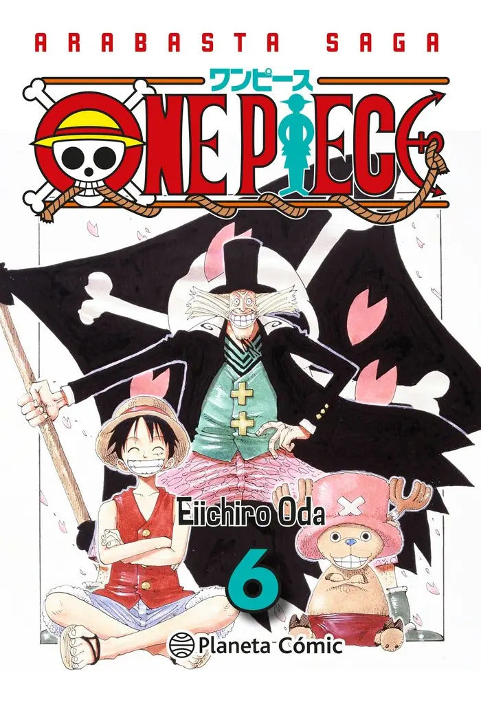 Portada de One Piece Nº 06 (3 En 1), De Oda, Eiichiro. Arabasta Saga, Vol. 6. Editorial Planeta Cómic, Tapa Blanda En Español