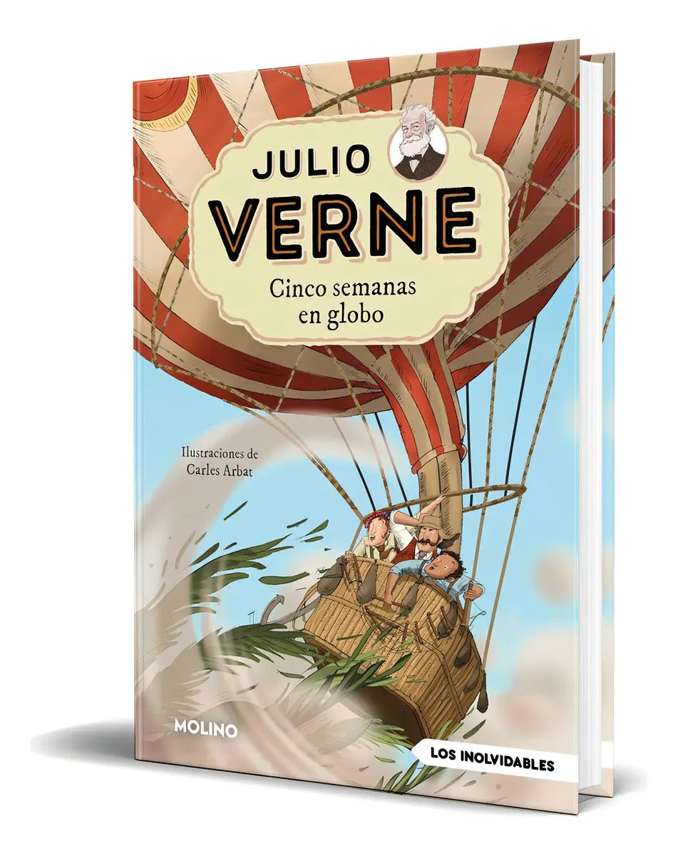 Portada de Libro Julio Verne [ Cinco Semanas En Globo ] Original, De Julio Verne. Editorial Molino, Tapa Blanda En Español,…