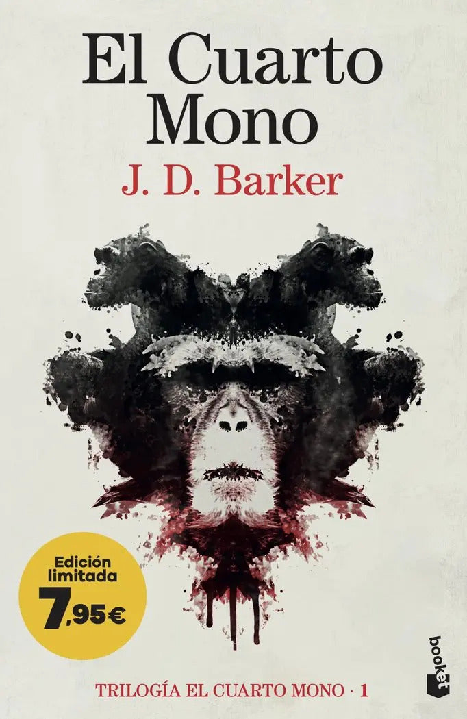 Portada de El Cuarto Mono Trilogia El Cuarto Mono 1, De J D Barker. Editorial Booket, Tapa Blanda En Español