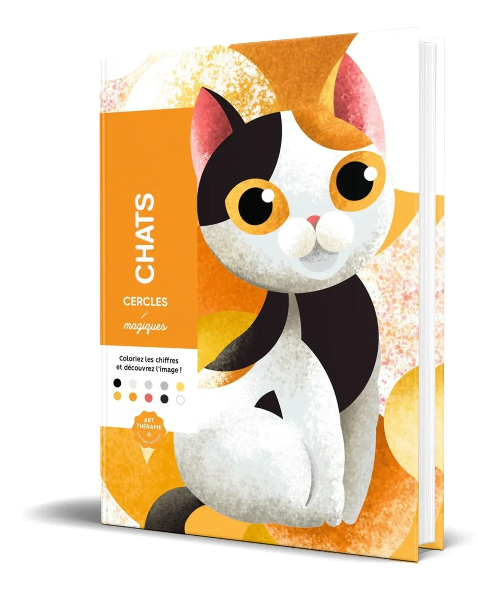 Portada de Libro Colorea Y Descubre [ Gatos ] 100 Ilustraciones