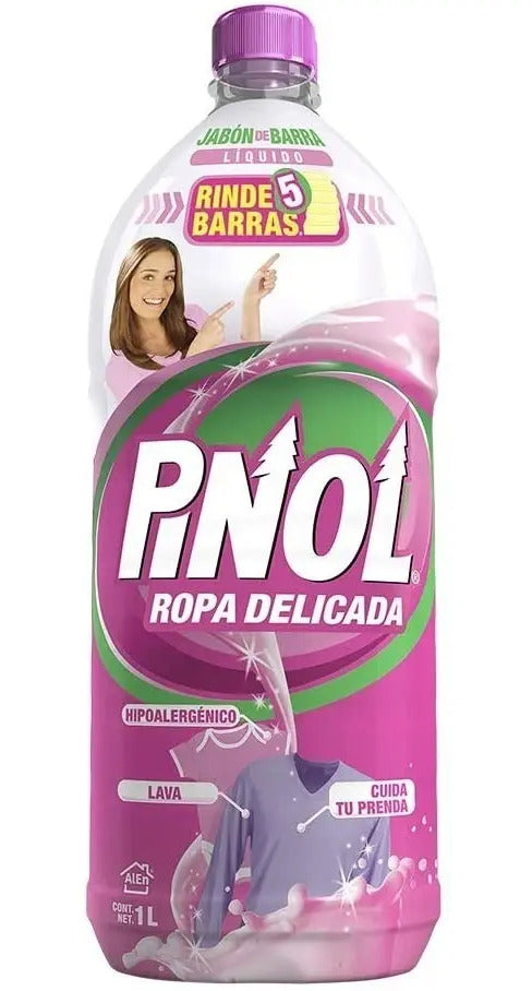Portada de Detergente Para Ropa Líquido Pinol Delicada Botella 1 l