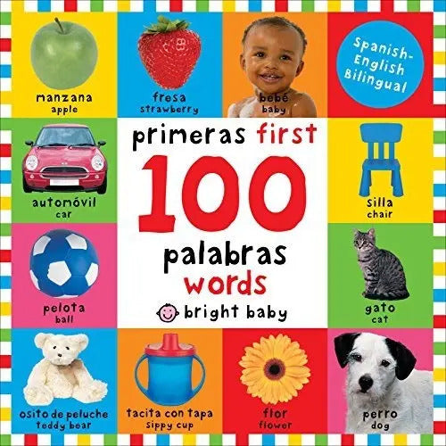 Portada de Libro Bebé Brillante Mis 100 Primeras Palabras Bilingüe