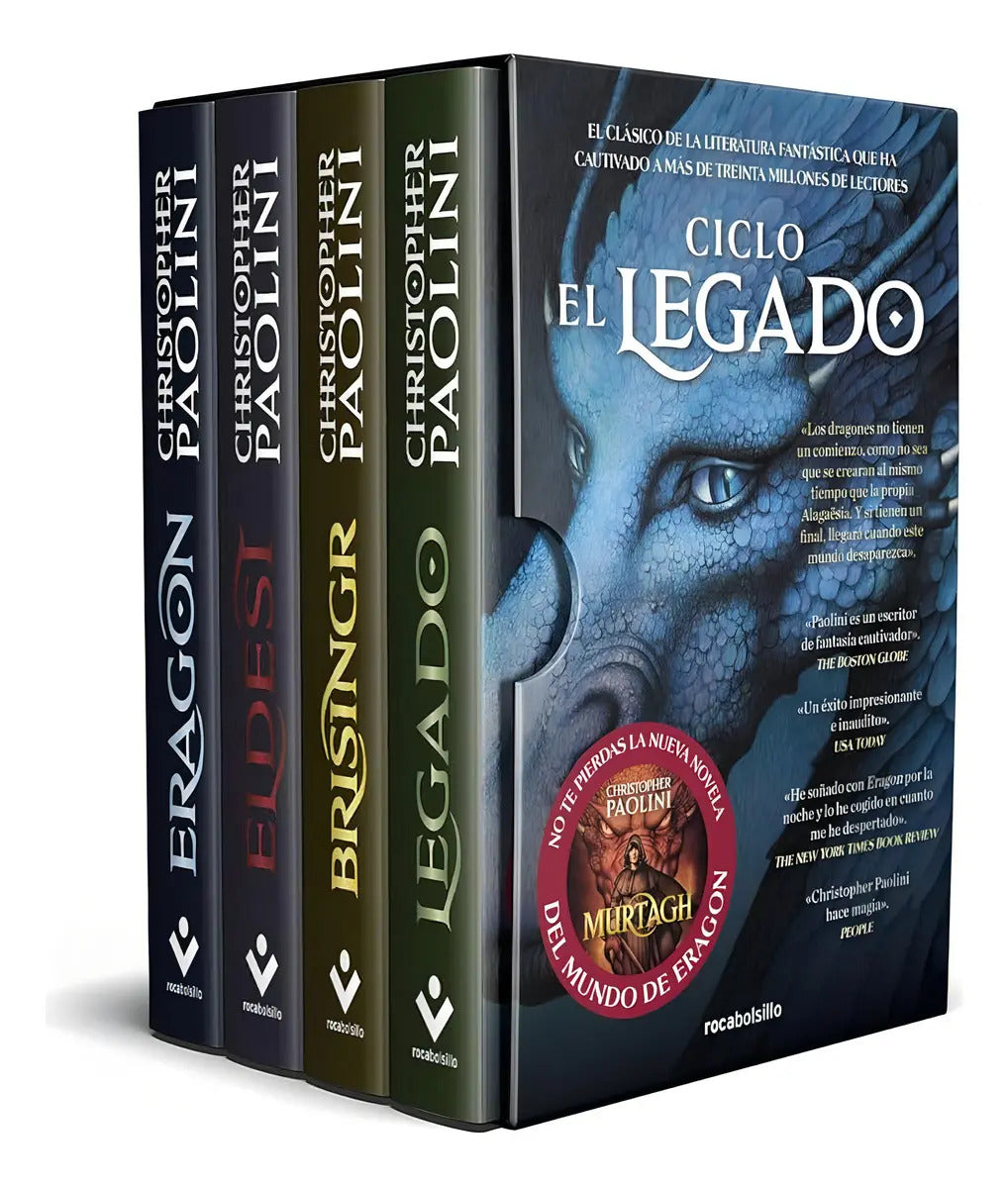 Portada de Estuche Ciclo El Legado Incluye Eragon Eldest Brisingr Y Legado De Christopher Paolini En Español Tapa Blanda 2023