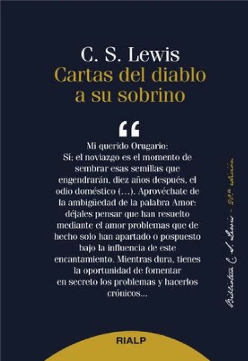 Portada de Cartas El Diablo A Su Sobrino - C. S. Lewis