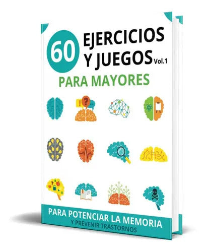 Portada de 60 Ejercicios Y Juegos Para Mayores, De Ciel Bleu. Editorial Independently Published, Tapa Blanda En Español, 2022
