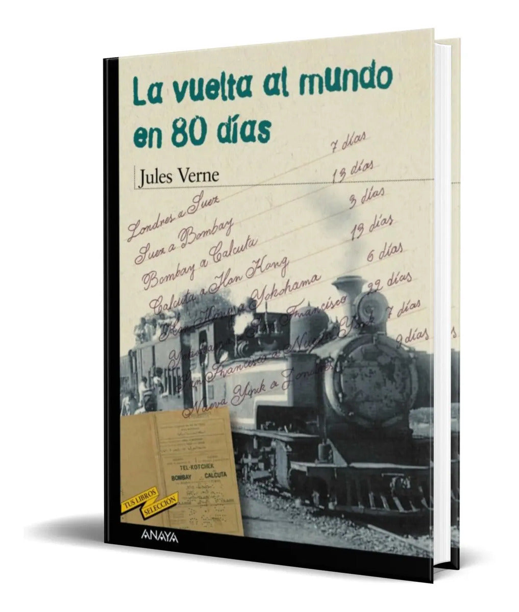 Portada de Libro La Vuelta Al Mundo En 80 Dias [ Jules Verne] Original