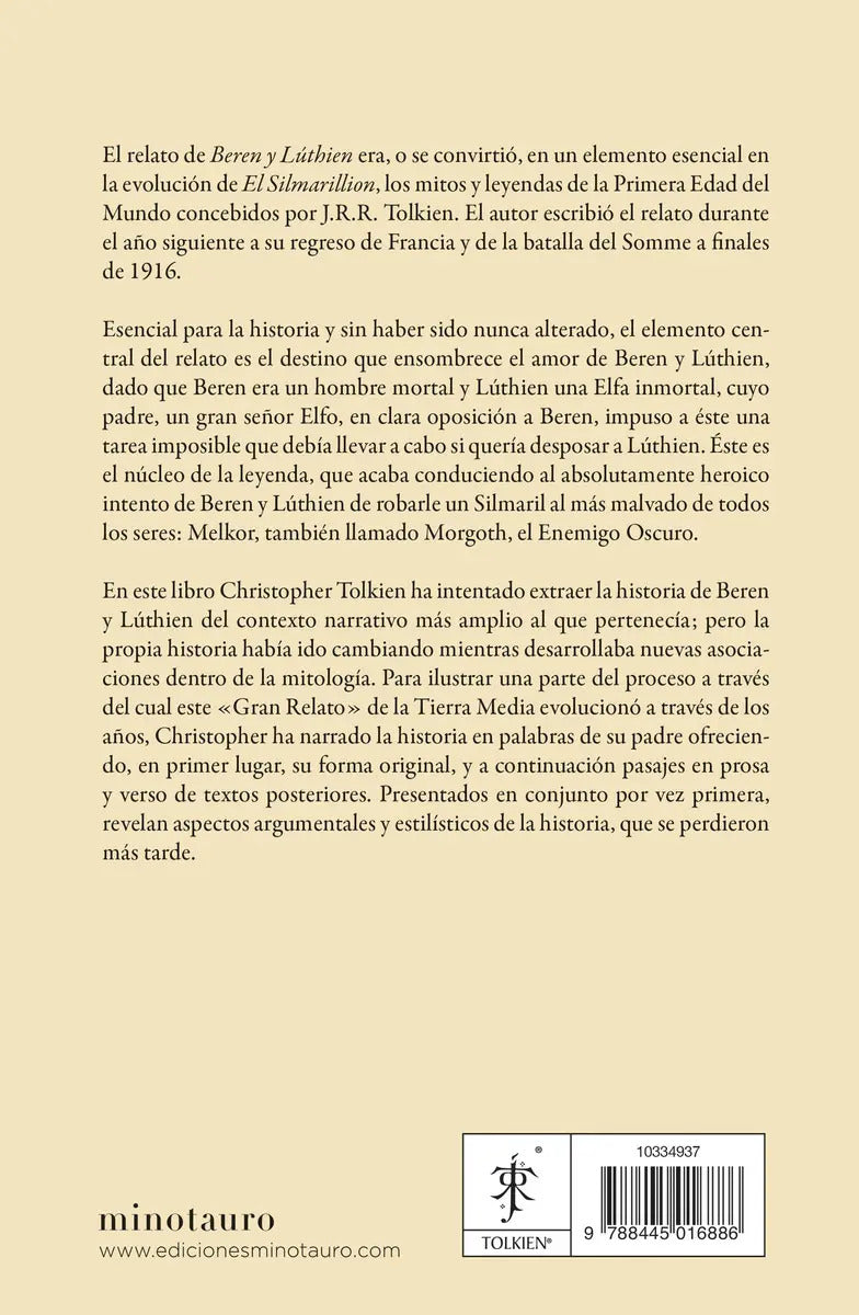 Portada de Beren Y Lúthien