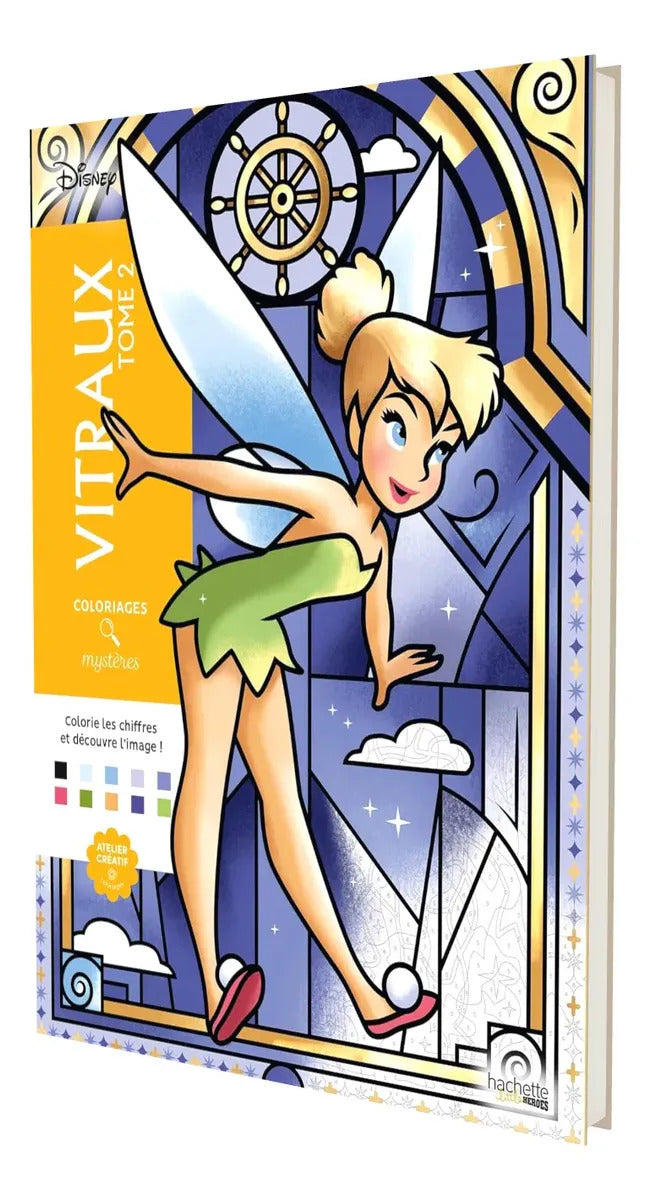 Portada de Libro Colorea Y Descubre El Misterio Disney Vitrales Vol.2 William Bal [ En Francés ] Original
