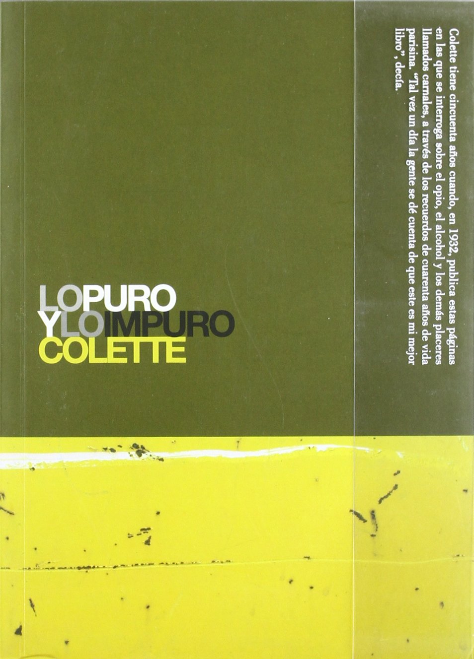 Portada de Libro Lo Puro Y Lo Impuro Colette [ En Español ] Original
