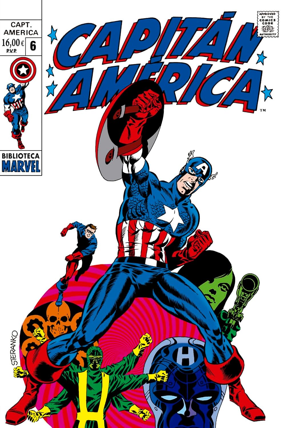 Portada de Cómic Biblioteca Marvel Capitán América Vol.6 Stan Lee, Jack Kirby [ En Español ] Original