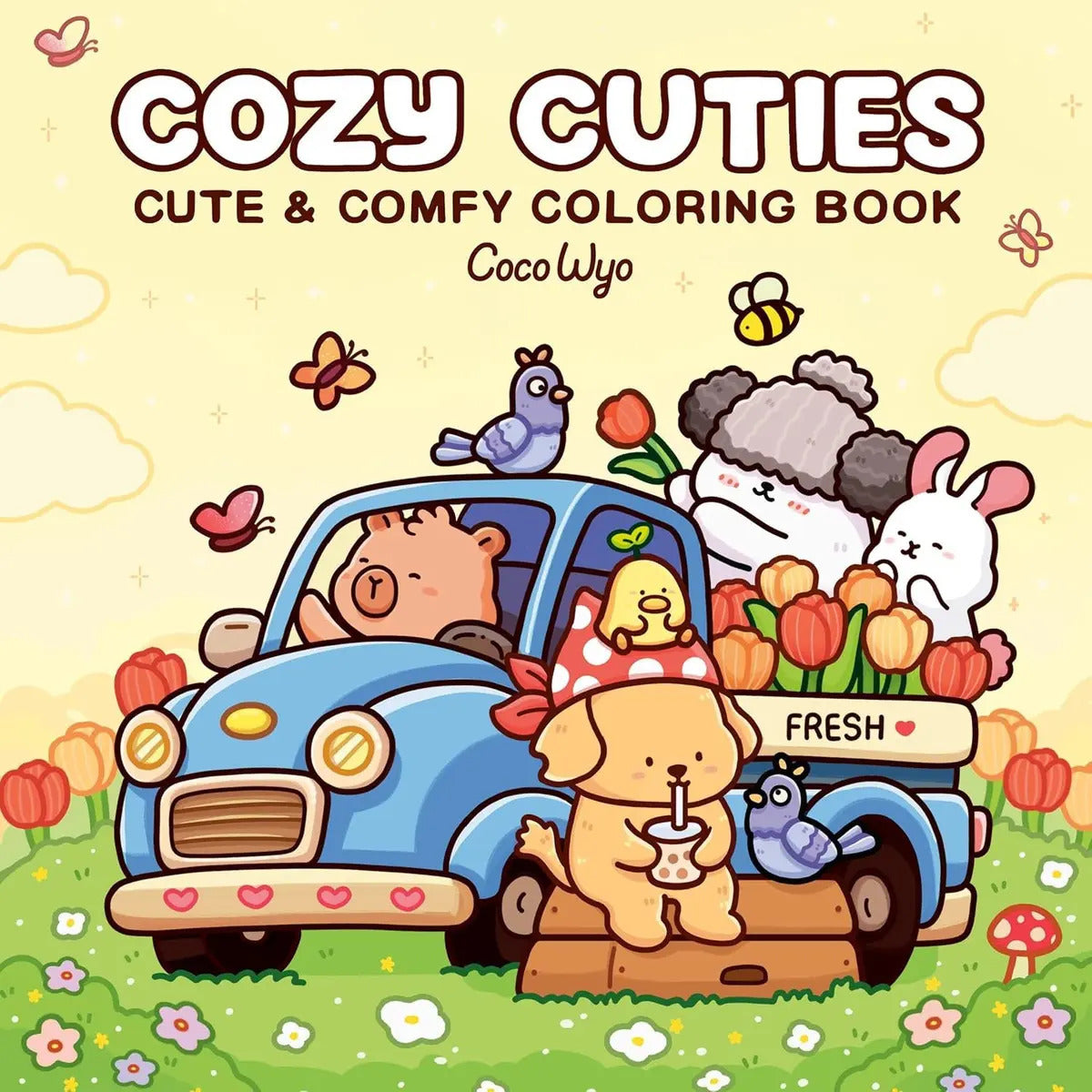 Portada de Libro Cozy Cuties Coloring Book For Adults And Kids [ En Inglés ] Coco Wyo Original