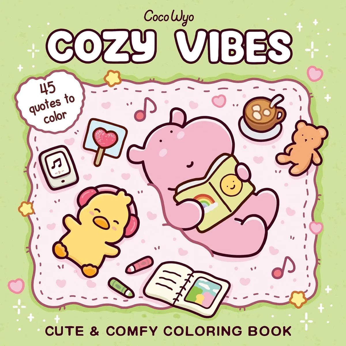 Portada de Libro Cozy Vibes: Coloring Book for Adults and Kids [ En Inglés ] Coco Wyo Original