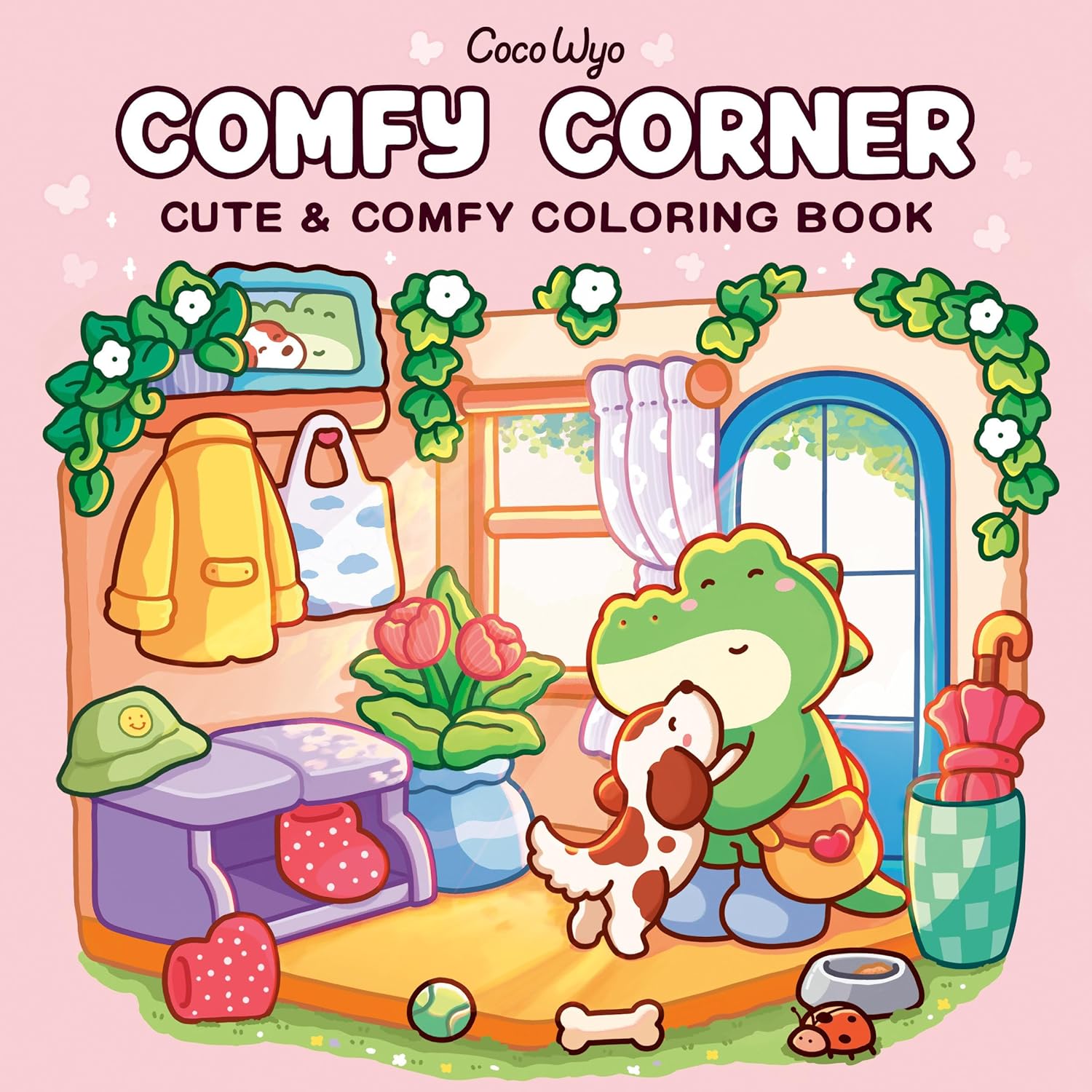 Portada de Libro Comfy Corner: Coloring Book for Adults and Kids Coco Wyo [ En Inglés ] Original